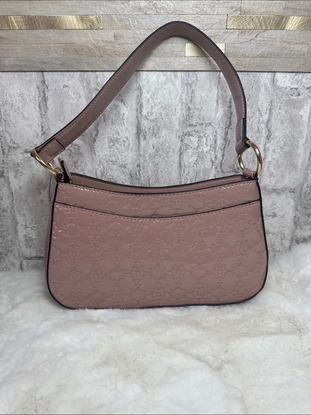 Nanette Lepore Dusty Pink Embossed Shoulder Bag
